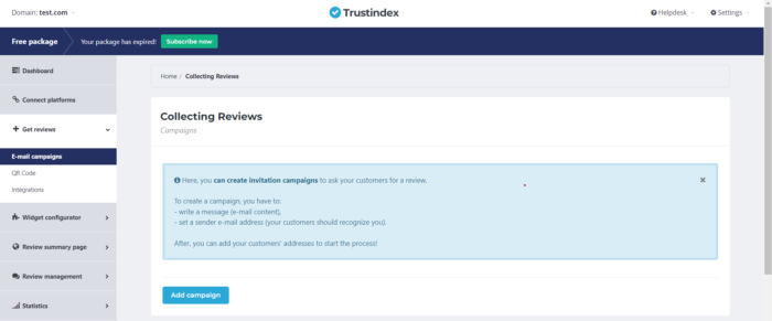 email campaign menu