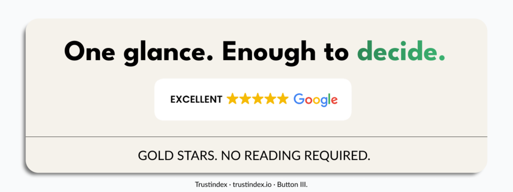 Compact Button III review widget that helps visitors feel confident before sending contact form enquiries