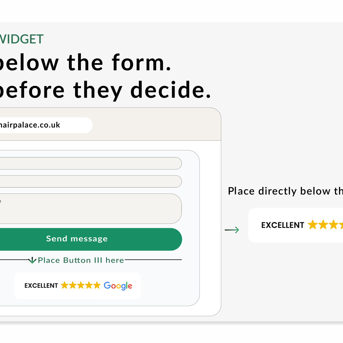 Button III placed below a contact form to support contact form enquiries